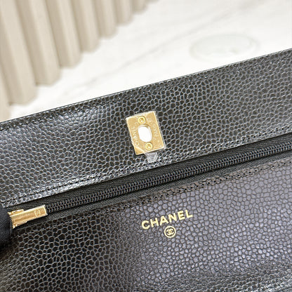 Chanel Turn Lock CC WOC in Black GHW