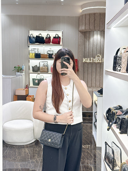 Chanel Turn Lock CC WOC in Black GHW
