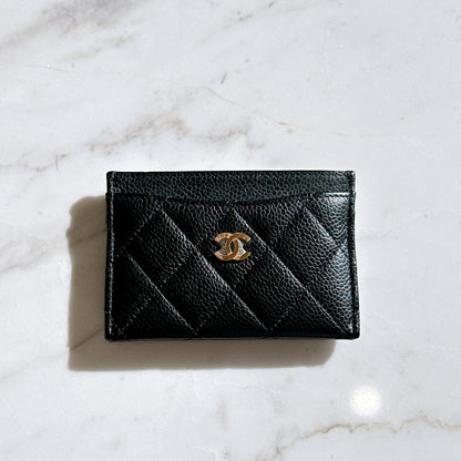 Chanel Classic Card Holder in Black Caviar