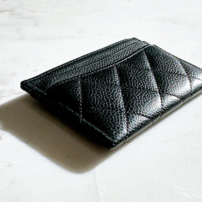 Chanel Classic Card Holder in Black Caviar