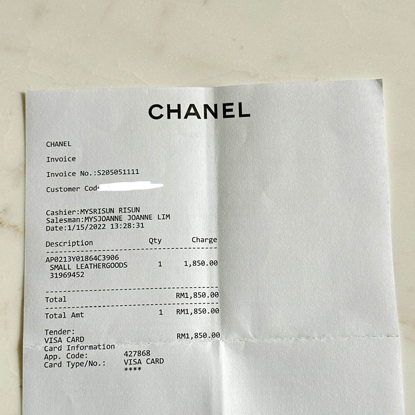 Chanel Classic Card Holder in Black Caviar