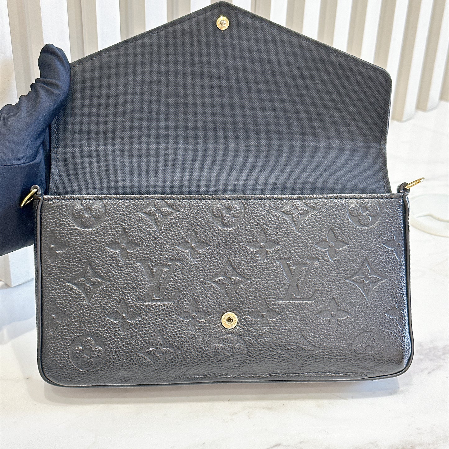 LV Monogram Empriente Felicie Pochette in Black