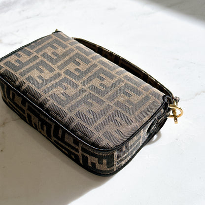 Fendi Mini Baguette in Brown FF Jacquard Fabric