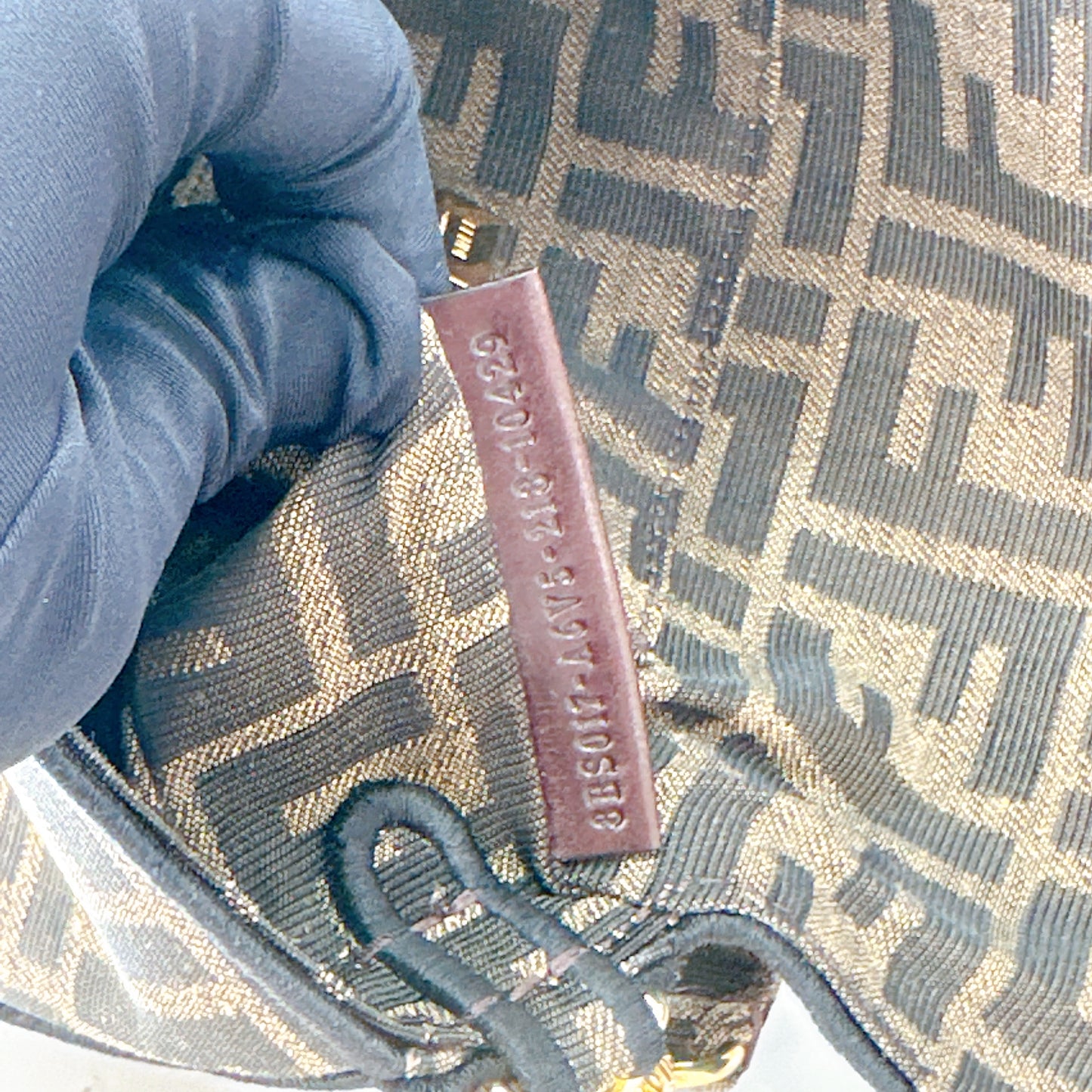 Fendi Mini Baguette in Brown FF Jacquard Fabric