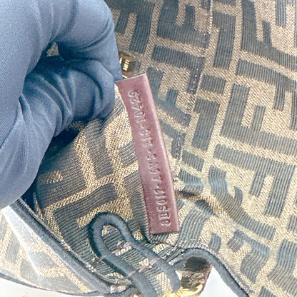 Fendi Mini Baguette in Brown FF Jacquard Fabric