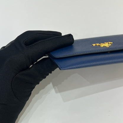 Prada Saffiano Cardholder in Blue