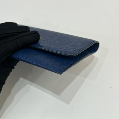 Prada Saffiano Cardholder in Blue