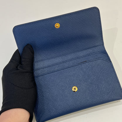 Prada Saffiano Cardholder in Blue