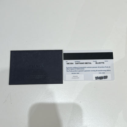 Prada Saffiano Cardholder in Blue