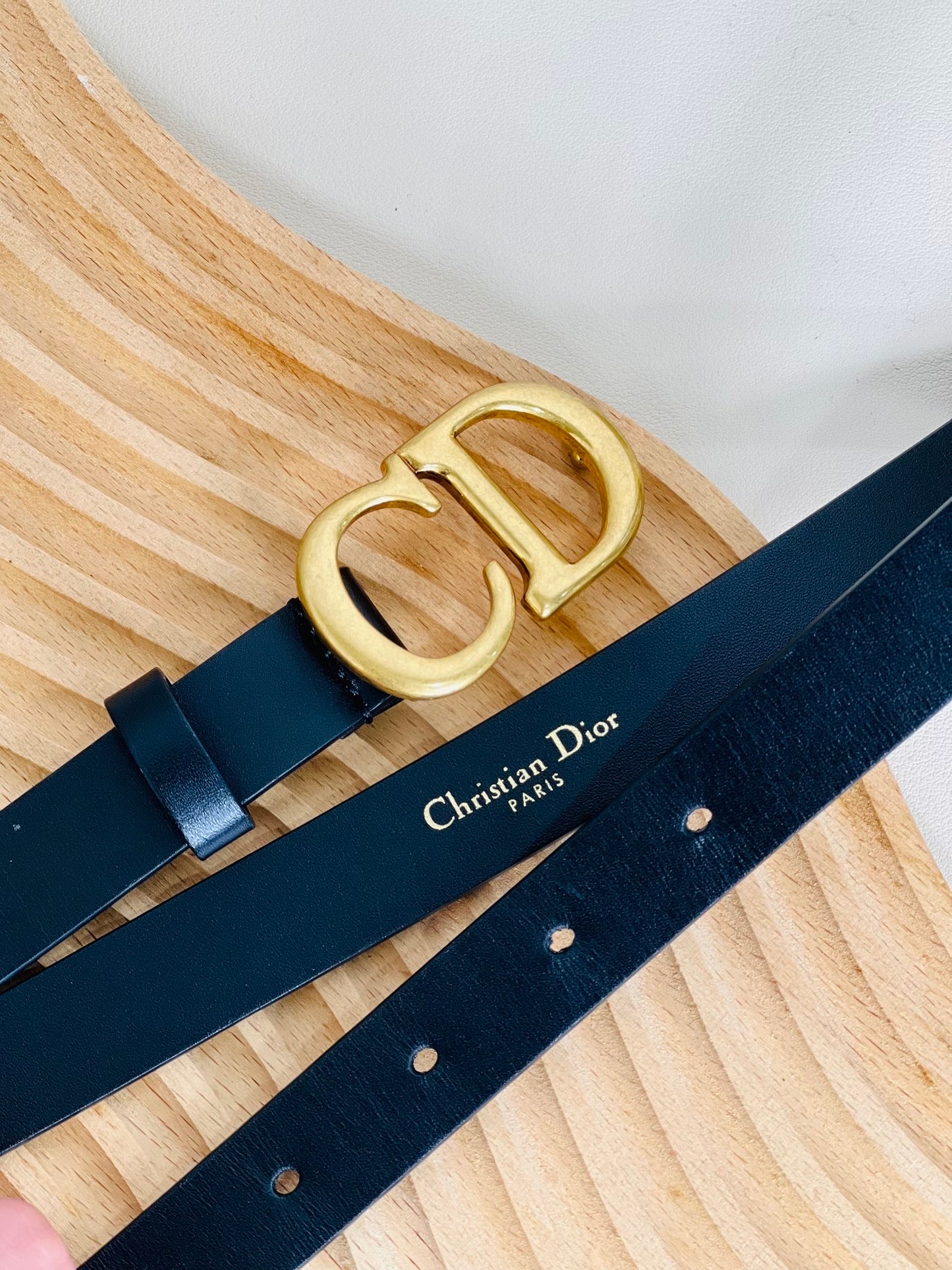 Dior Saddle Belt in Black Calfskin GHW