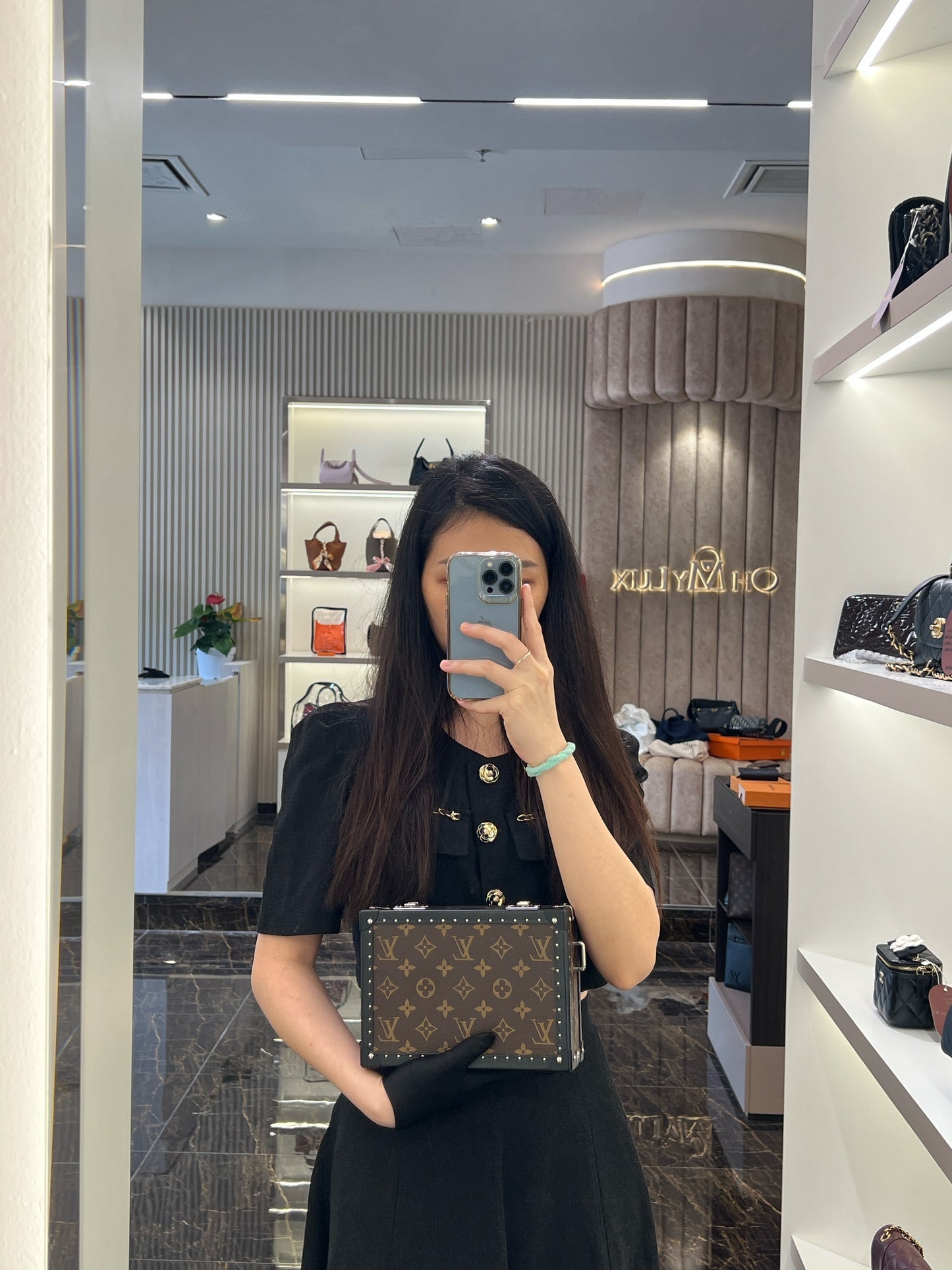 LV Monogram Macassar Clutch Box
