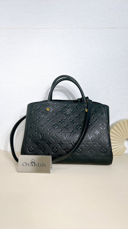 LV Montaigne MM in Black Empreinte Leather