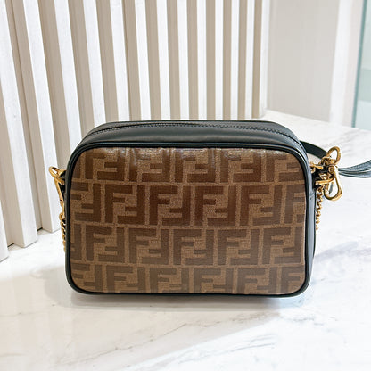 Fendi Tobacco Glazed Canvas FF 1974 Camera Bag