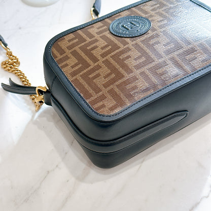Fendi Tobacco Glazed Canvas FF 1974 Camera Bag