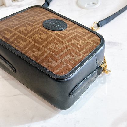 Fendi Tobacco Glazed Canvas FF 1974 Camera Bag