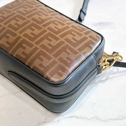 Fendi Tobacco Glazed Canvas FF 1974 Camera Bag