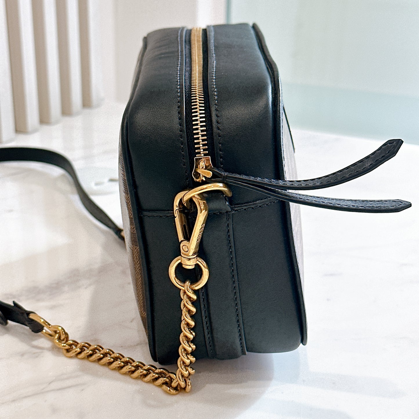 Fendi Tobacco Glazed Canvas FF 1974 Camera Bag