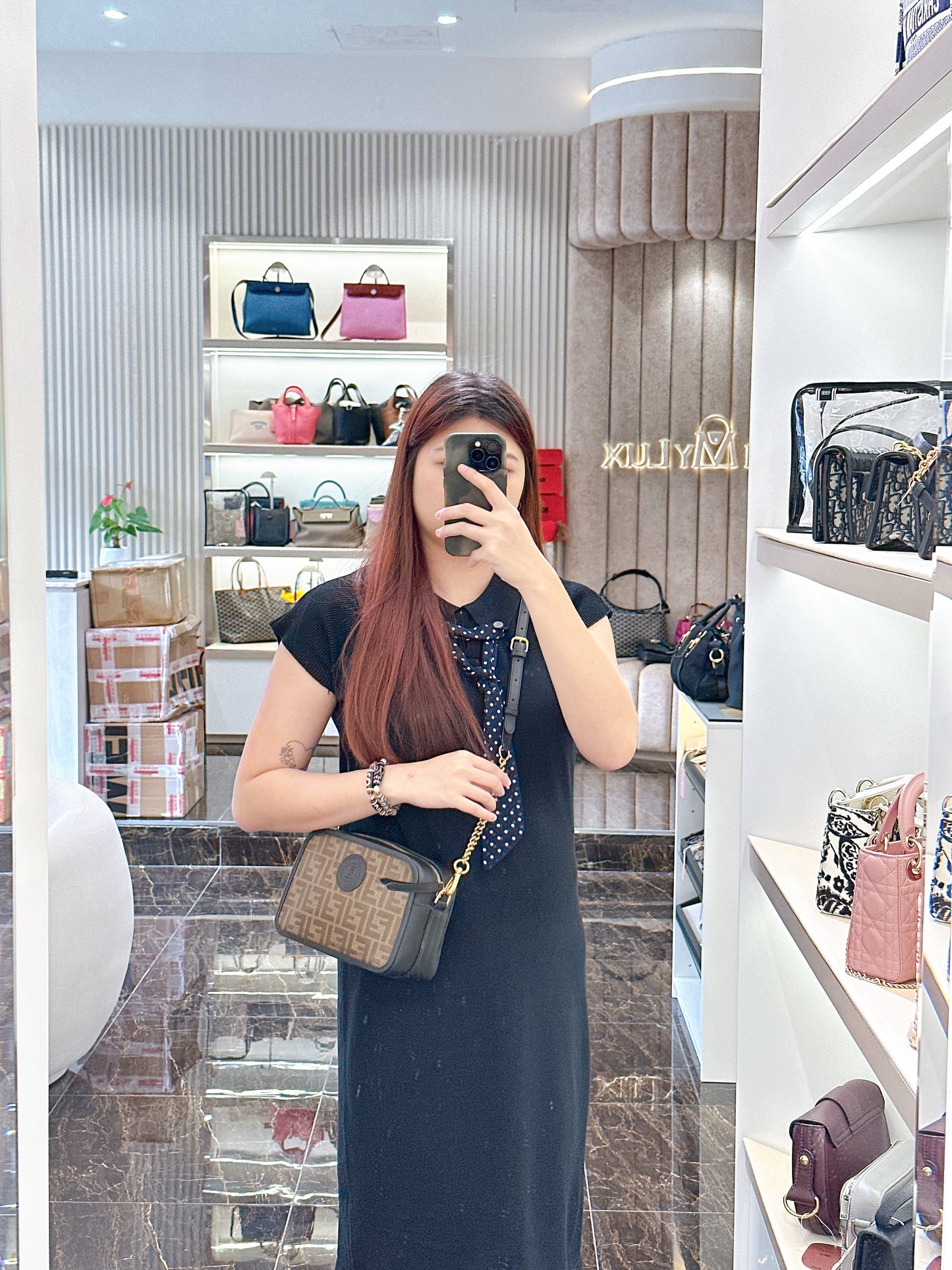 Fendi Tobacco Glazed Canvas FF 1974 Camera Bag