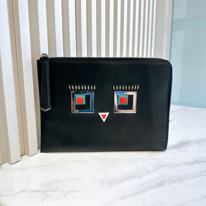 Fendi Studded Face Clutch