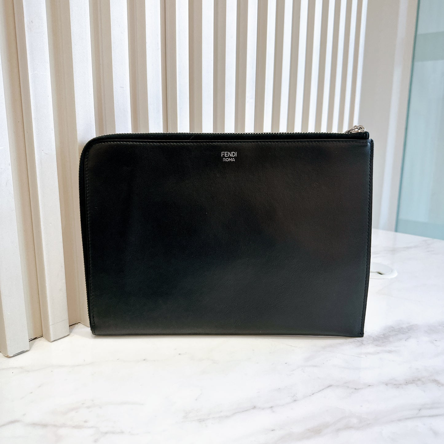 Fendi Studded Face Clutch