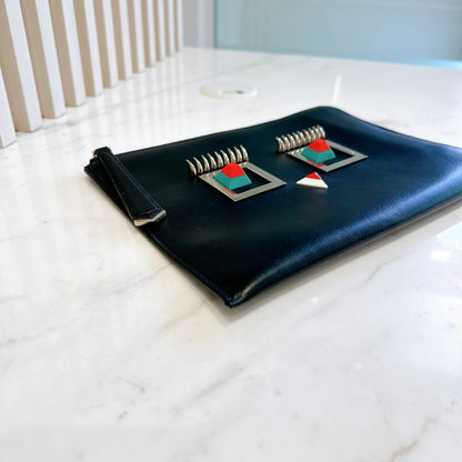 Fendi Studded Face Clutch