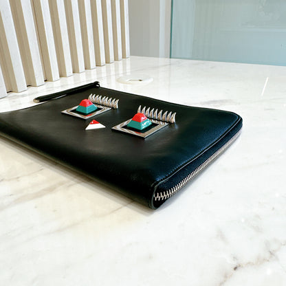 Fendi Studded Face Clutch