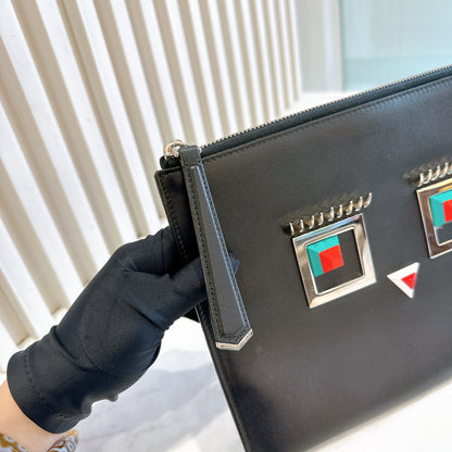 Fendi Studded Face Clutch