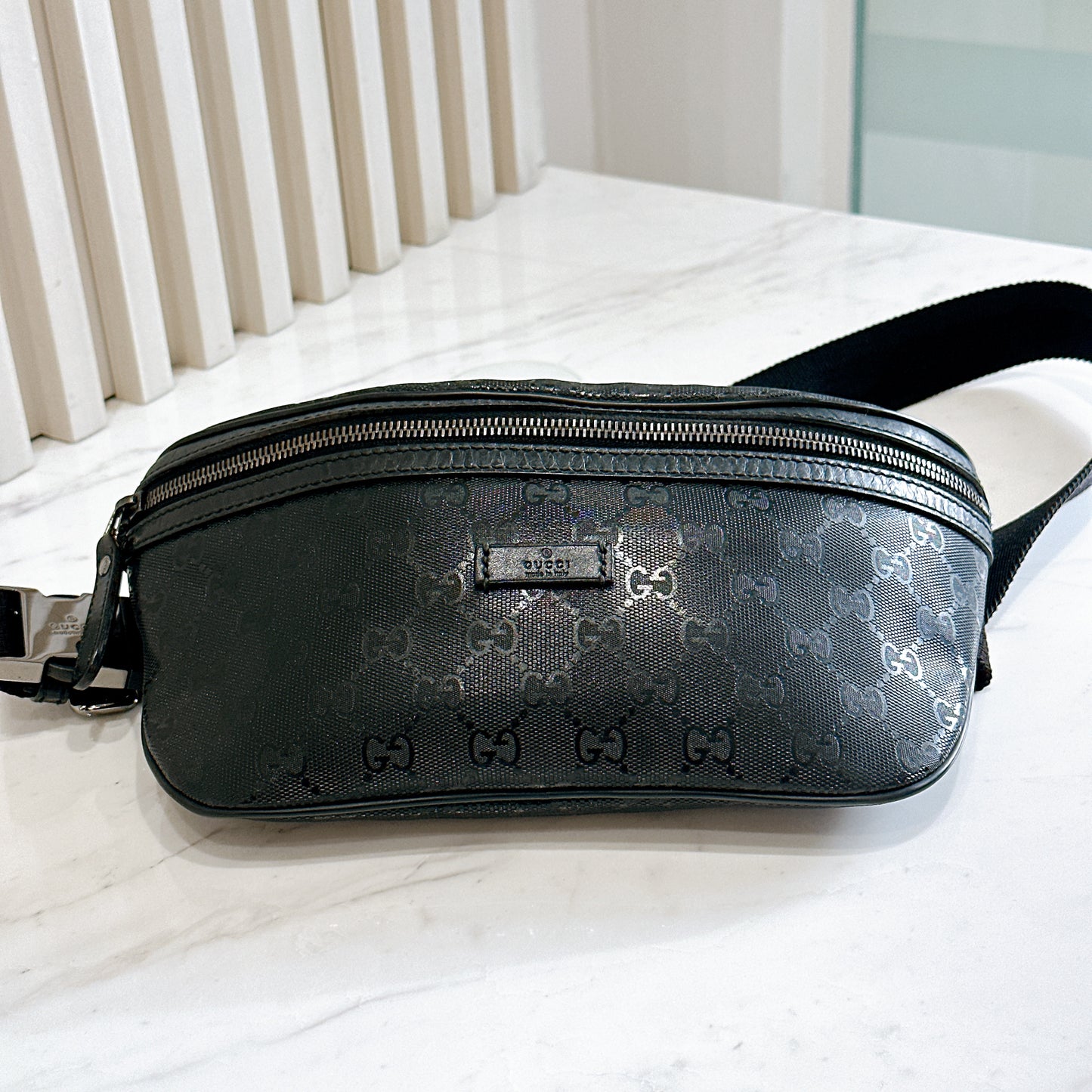 Gucci GG Bumbag in Black Imprime