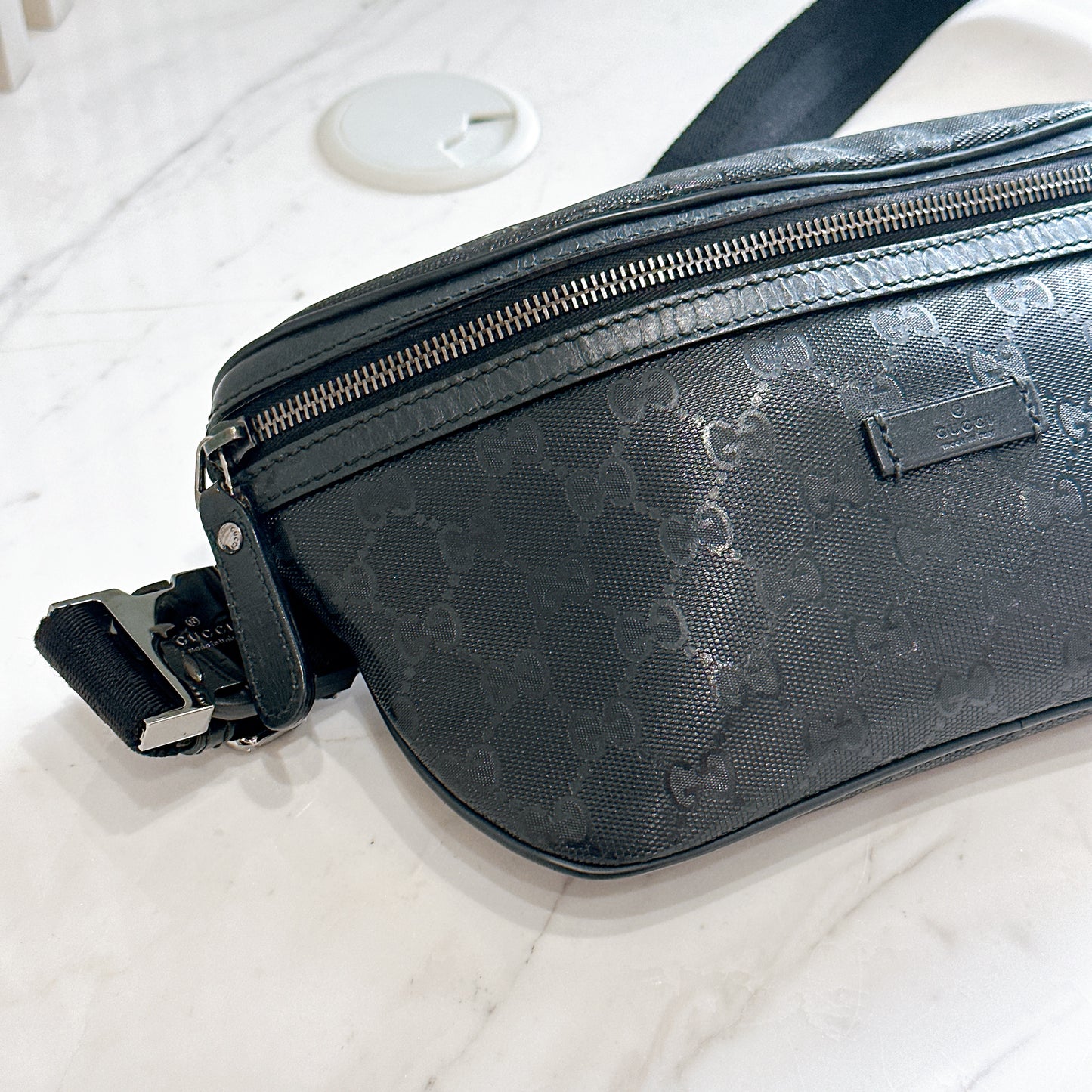 Gucci GG Bumbag in Black Imprime