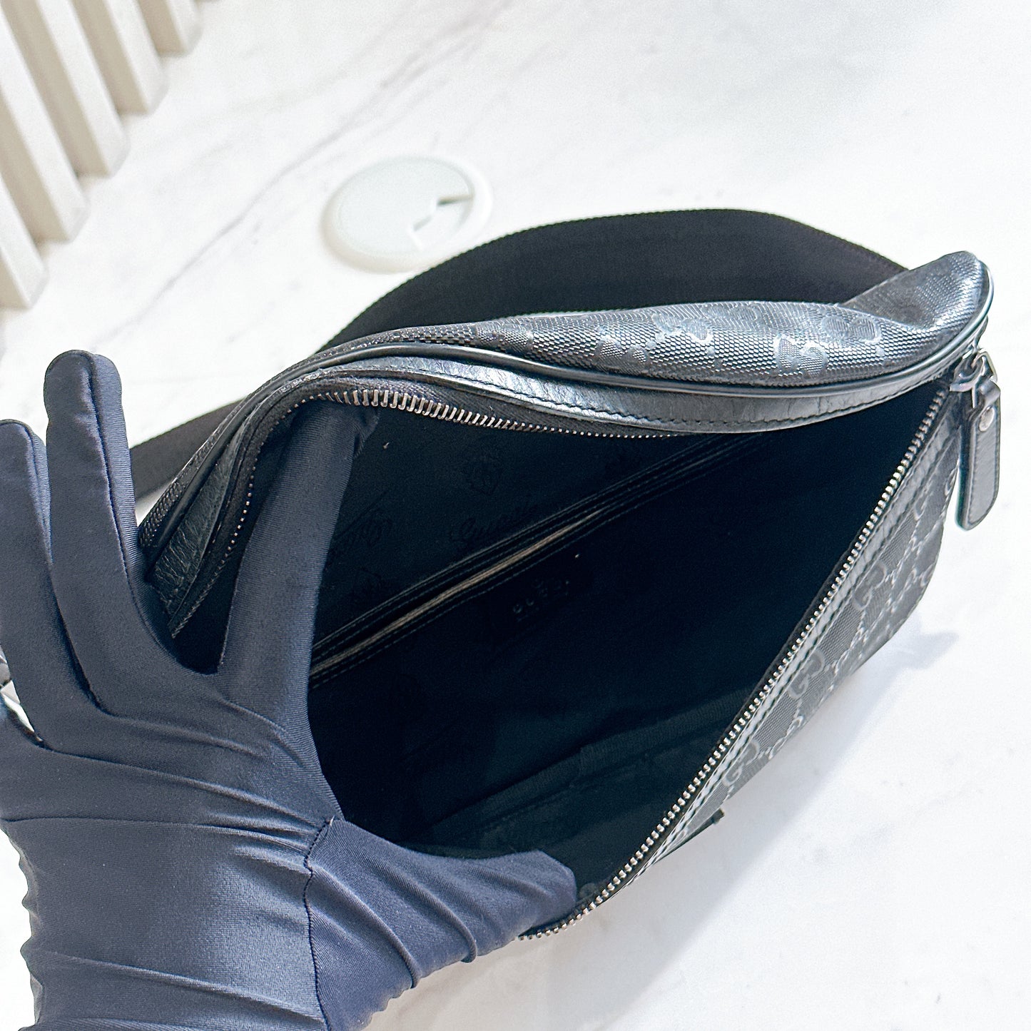 Gucci GG Bumbag in Black Imprime