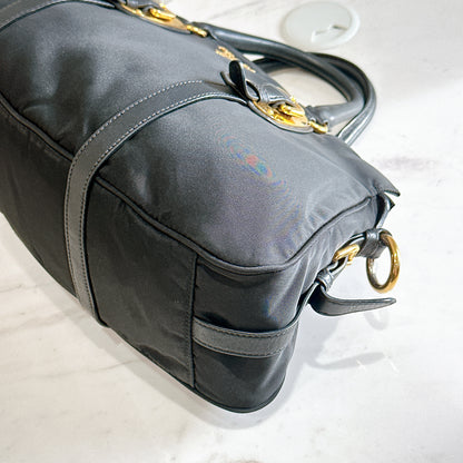 Prada Tessuto Nylon and Soft Calfskin Leather 2 Way Satchel Bag