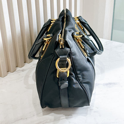 Prada Tessuto Nylon and Soft Calfskin Leather 2 Way Satchel Bag