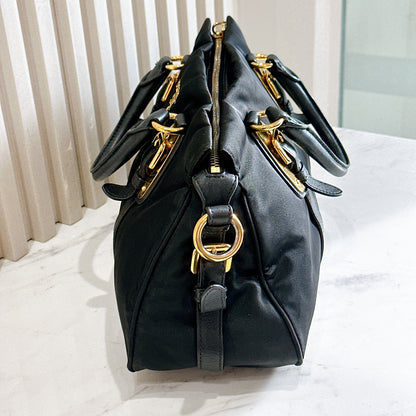 Prada Tessuto Nylon and Soft Calfskin Leather 2 Way Satchel Bag