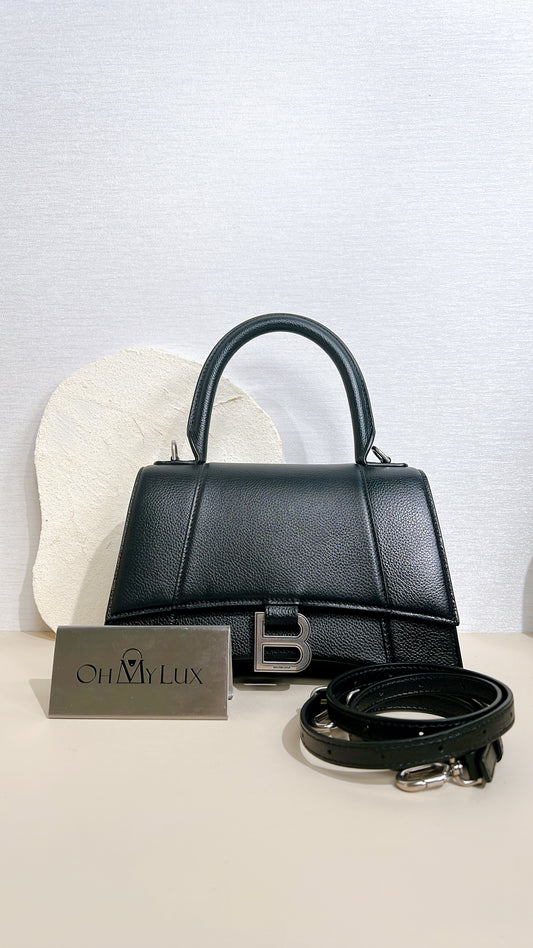 Balenciaga Hourglass Black Small in Calfskin