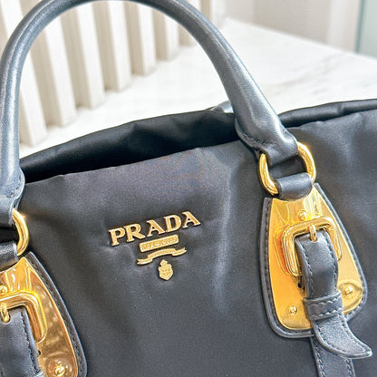 Prada Tessuto Nylon and Soft Calfskin Leather 2 Way Satchel Bag