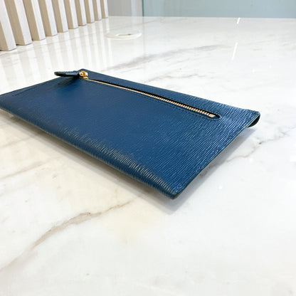 Prada Blue Saffiano Envelope Wallet