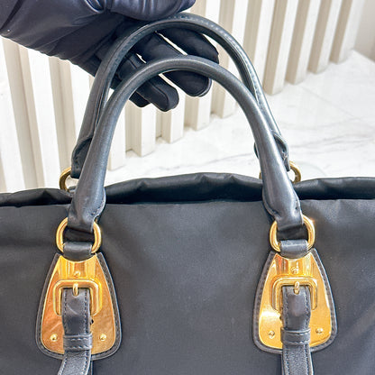 Prada Tessuto Nylon and Soft Calfskin Leather 2 Way Satchel Bag