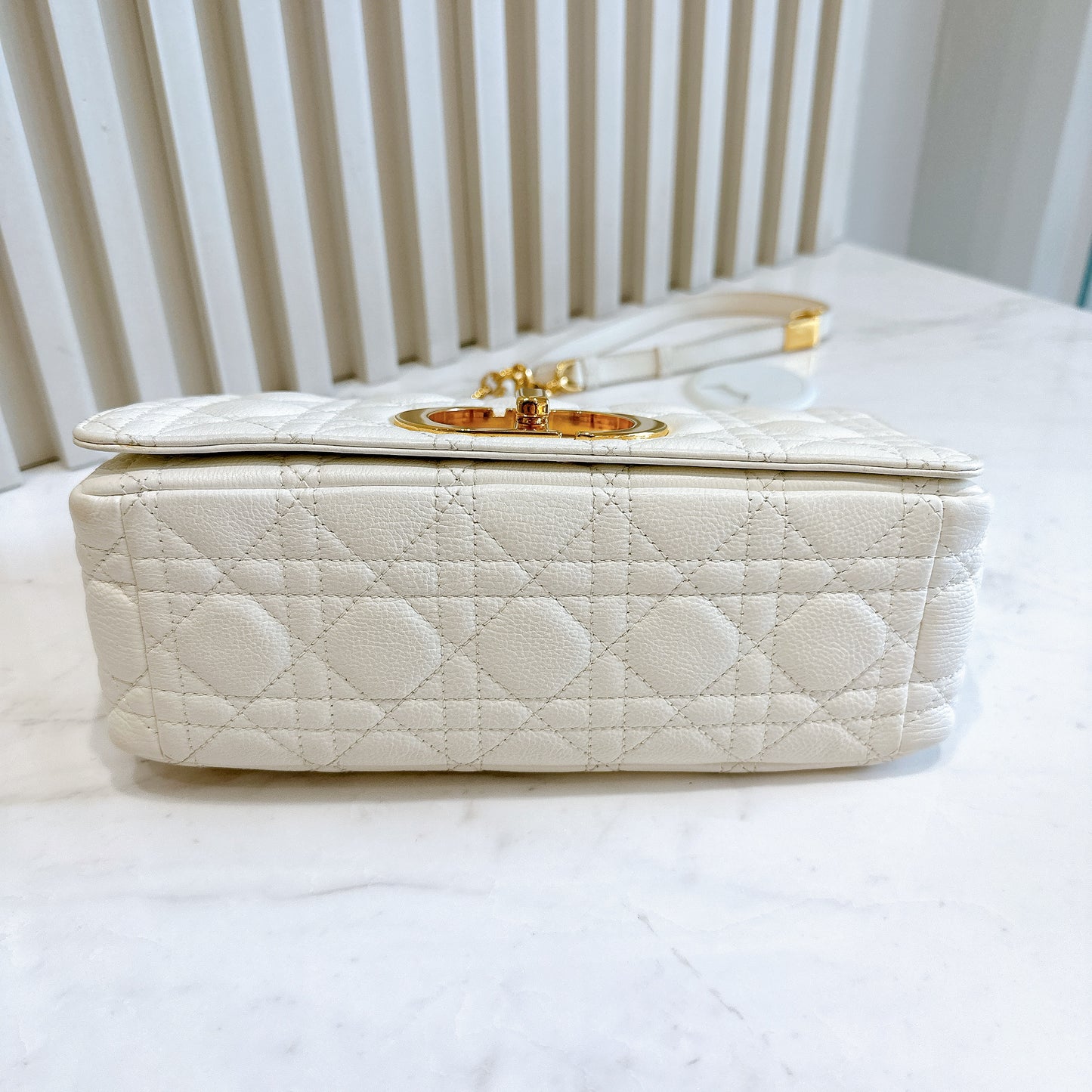 Dior Medium in Ivory Supple Cannage Calfskin