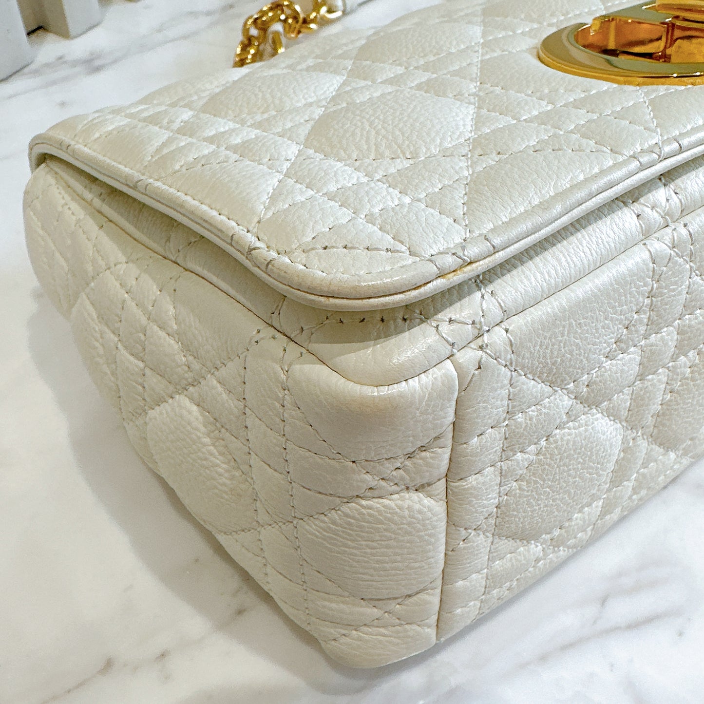 Dior Medium in Ivory Supple Cannage Calfskin