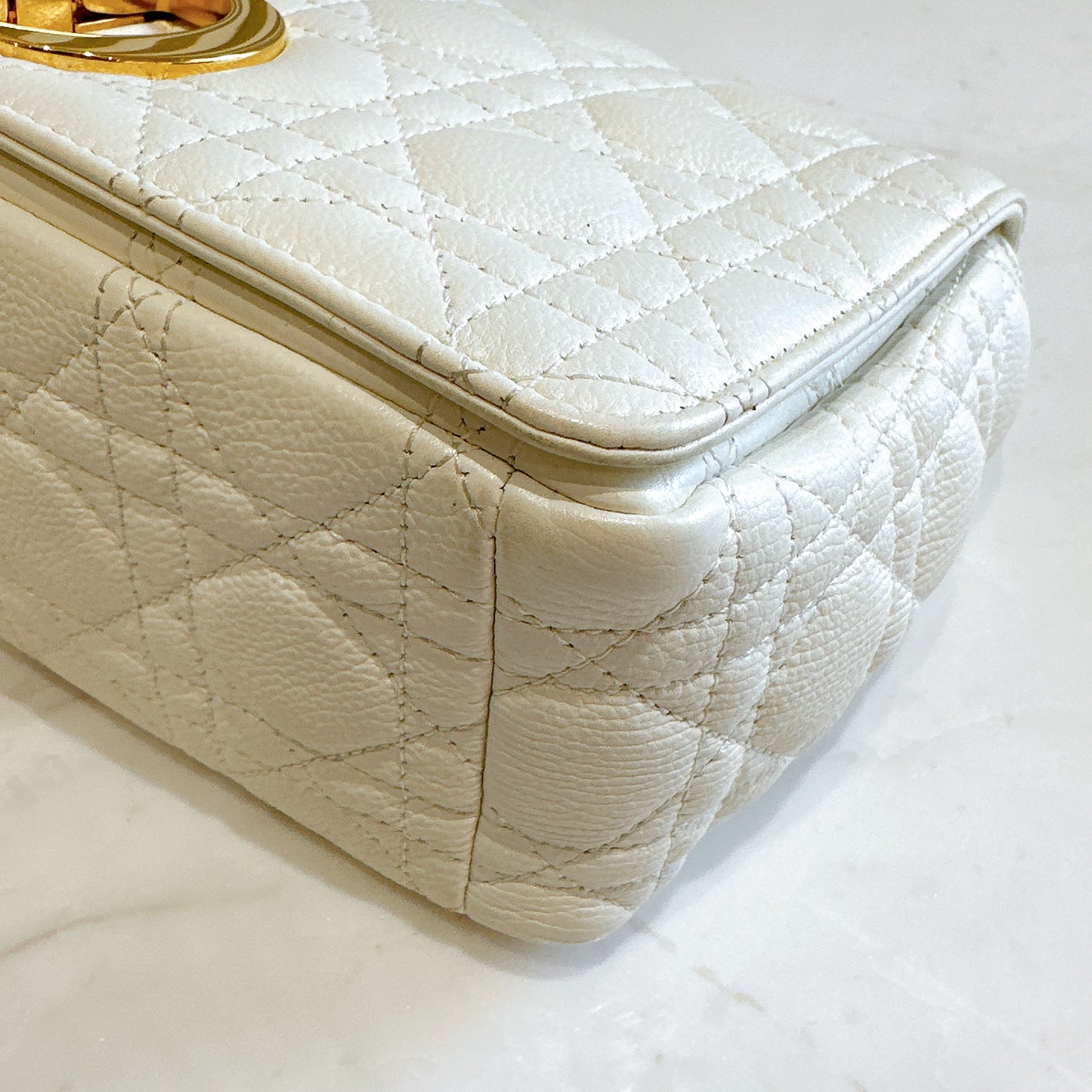 Dior Medium in Ivory Supple Cannage Calfskin