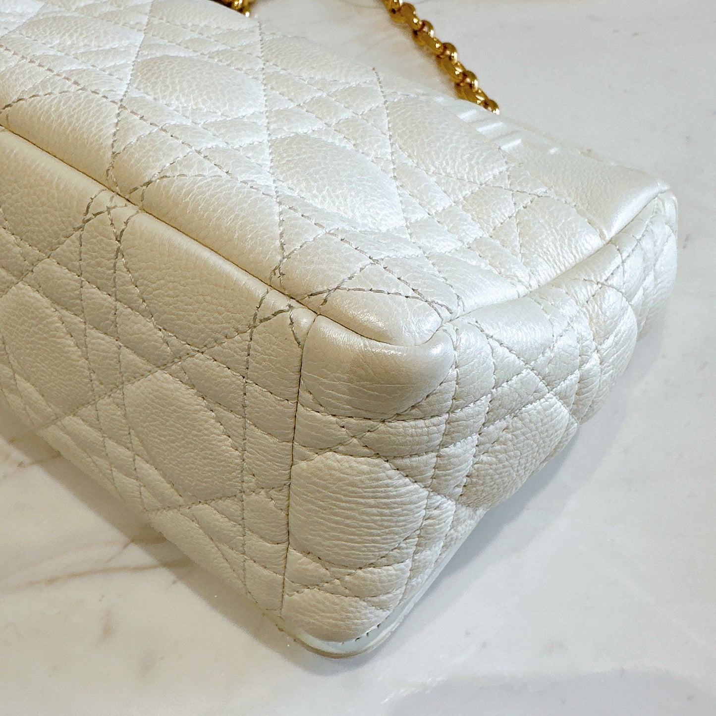 Dior Medium in Ivory Supple Cannage Calfskin