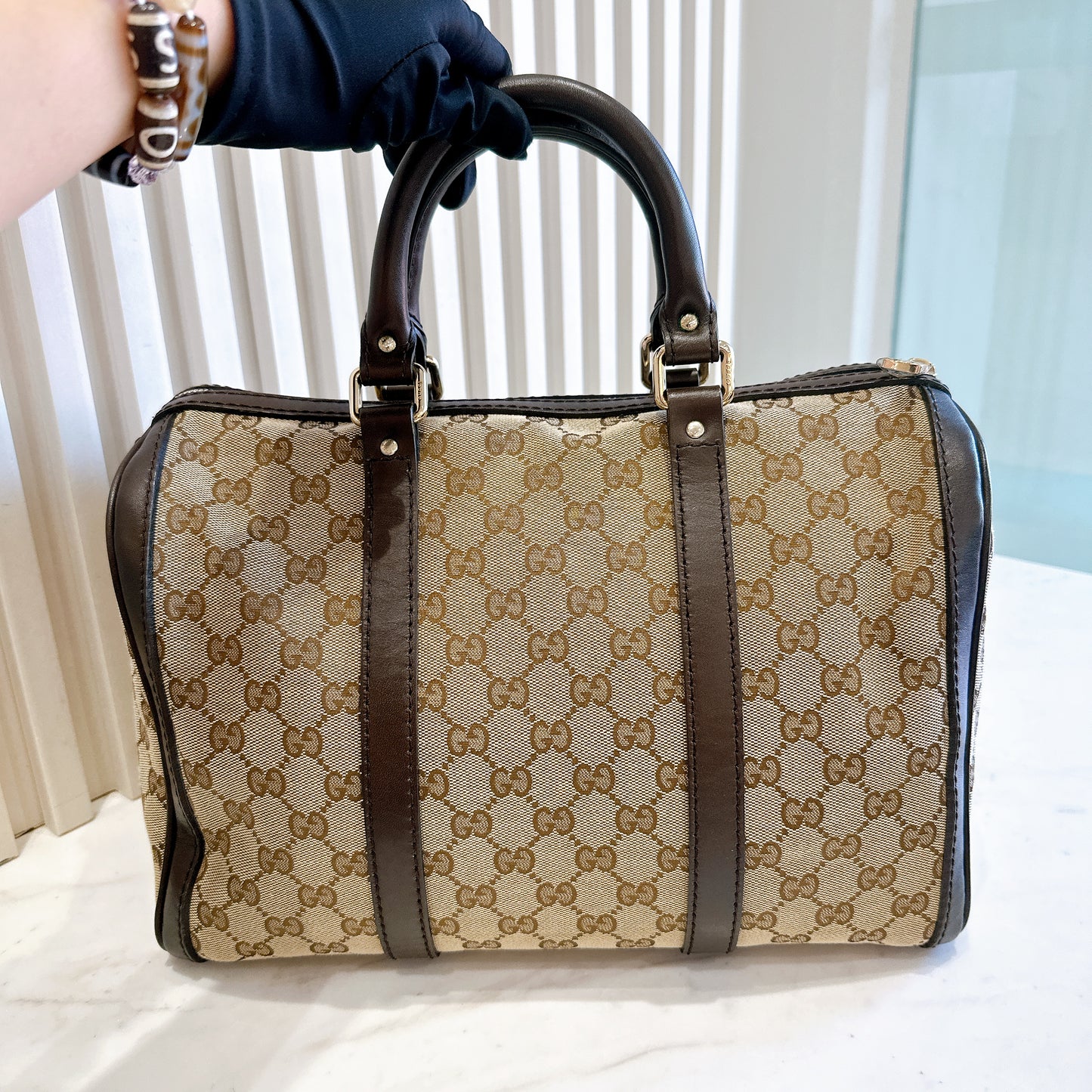 Gucci Canvas Boston Bag