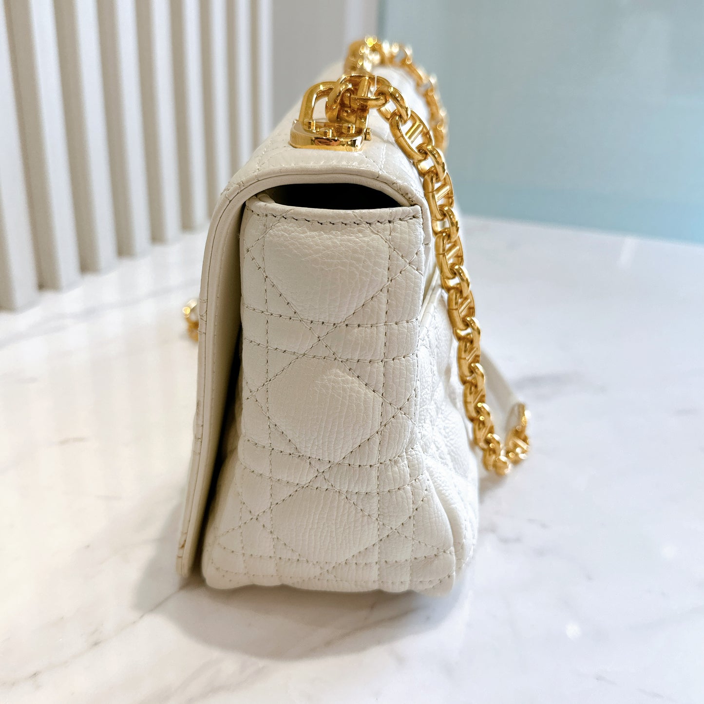Dior Medium in Ivory Supple Cannage Calfskin
