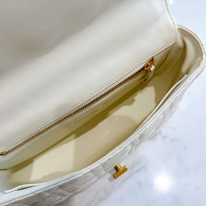 Dior Medium in Ivory Supple Cannage Calfskin