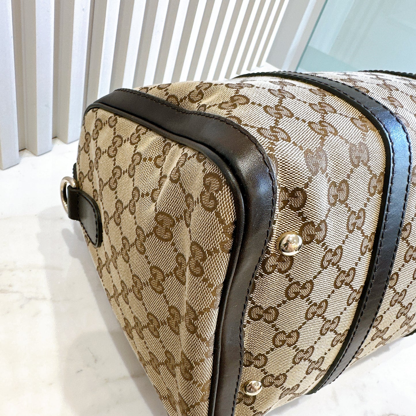 Gucci Canvas Boston Bag