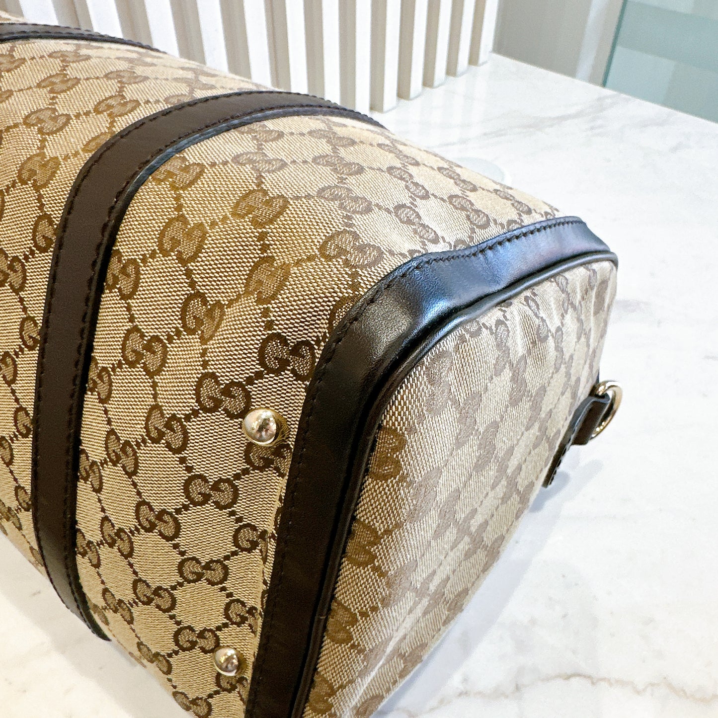 Gucci Canvas Boston Bag