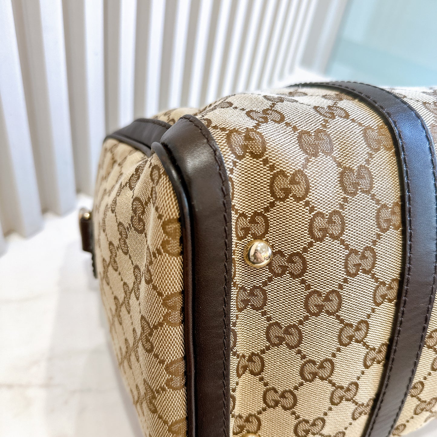 Gucci Canvas Boston Bag
