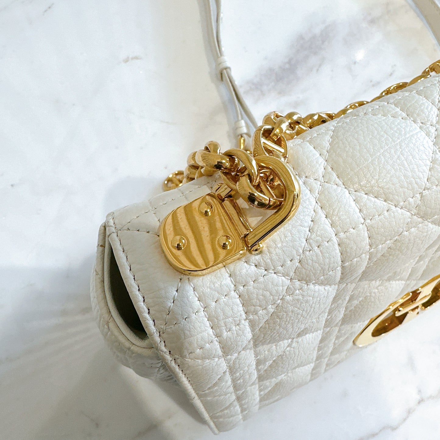 Dior Medium in Ivory Supple Cannage Calfskin