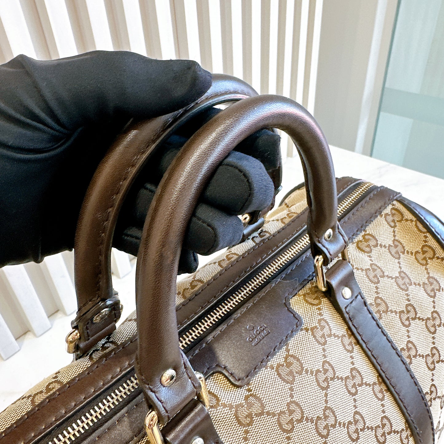 Gucci Canvas Boston Bag