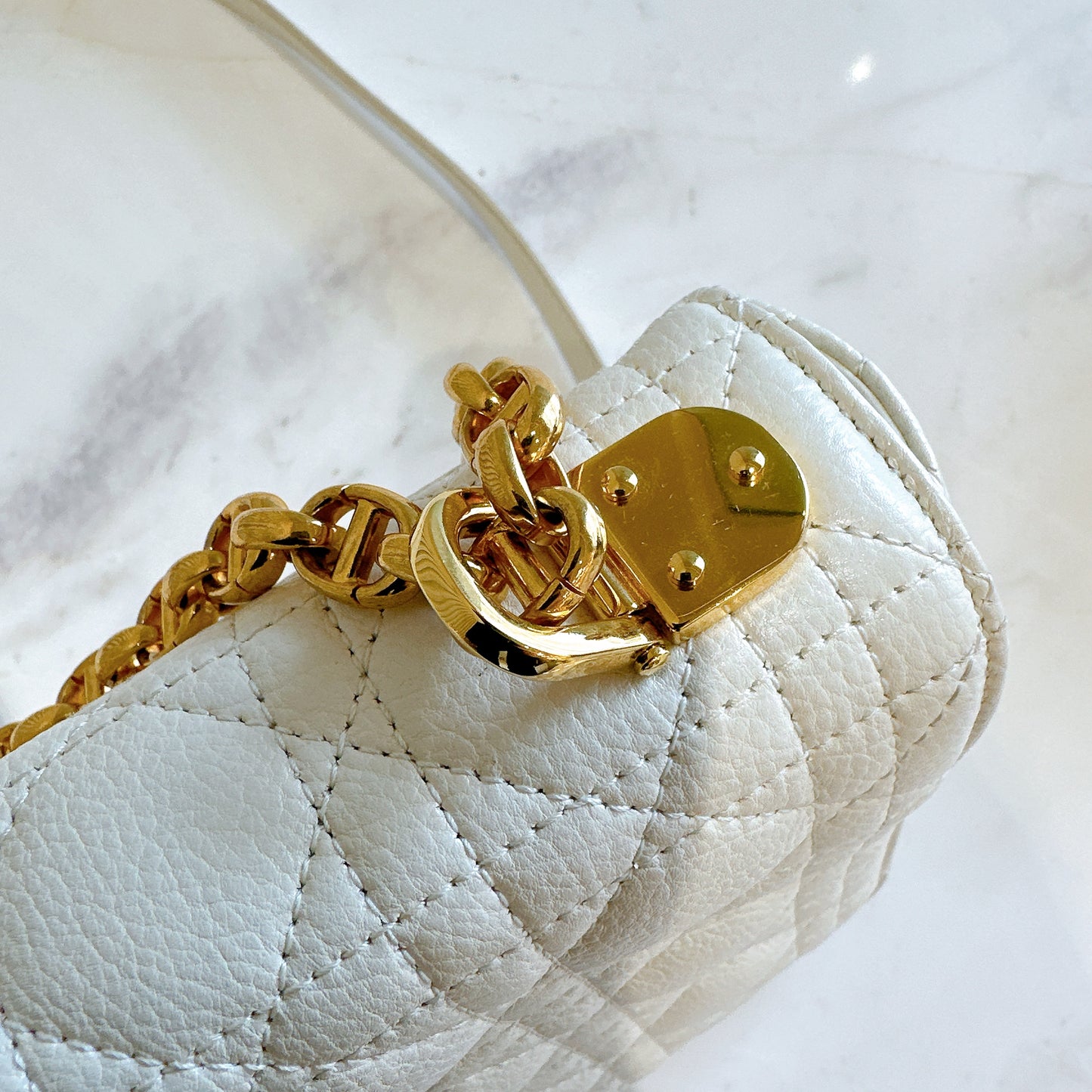 Dior Medium in Ivory Supple Cannage Calfskin